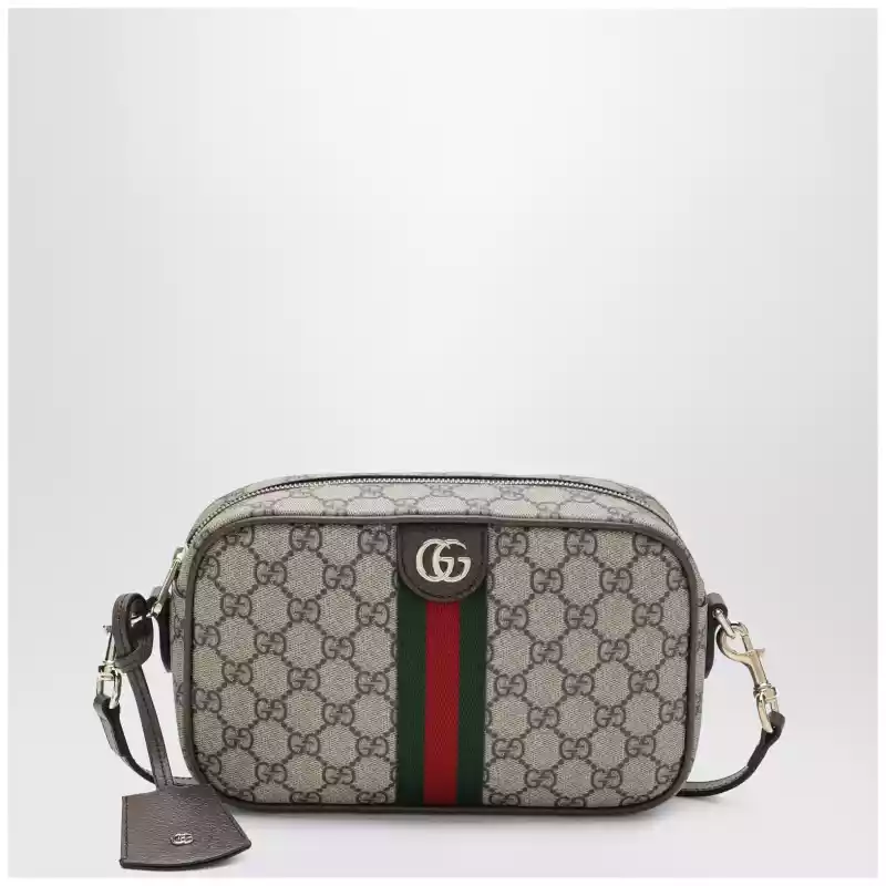GUCCI Small Ophidia camera bag in beige GG canvas