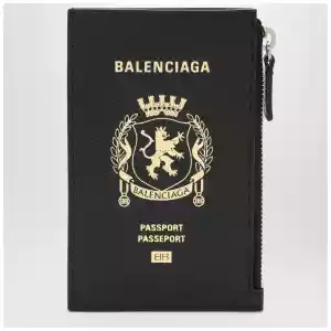 Balenciaga Black leather passport holder and wallet