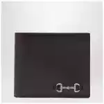 GUCCI Cocoa bi-fold wallet with Horsebit