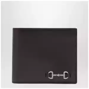 GUCCI Cocoa bi-fold wallet with Horsebit