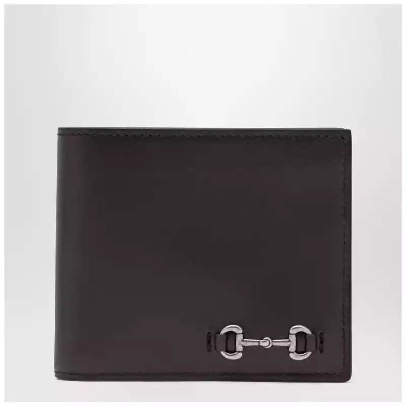 GUCCI Cocoa bi-fold wallet with Horsebit