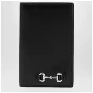 GUCCI Black long cardholder with Horsebit