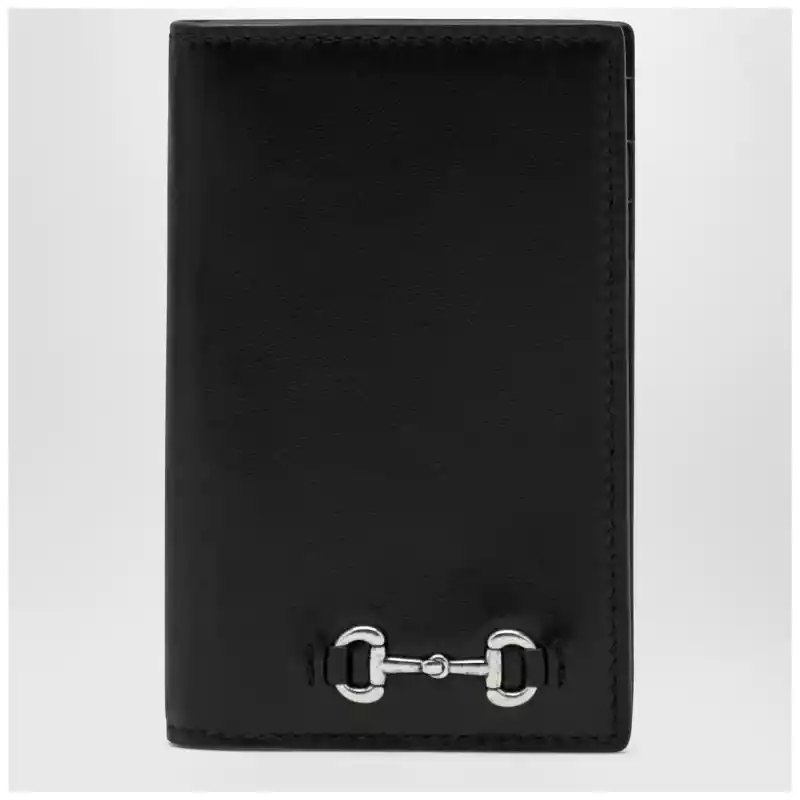 GUCCI Black long cardholder with Horsebit