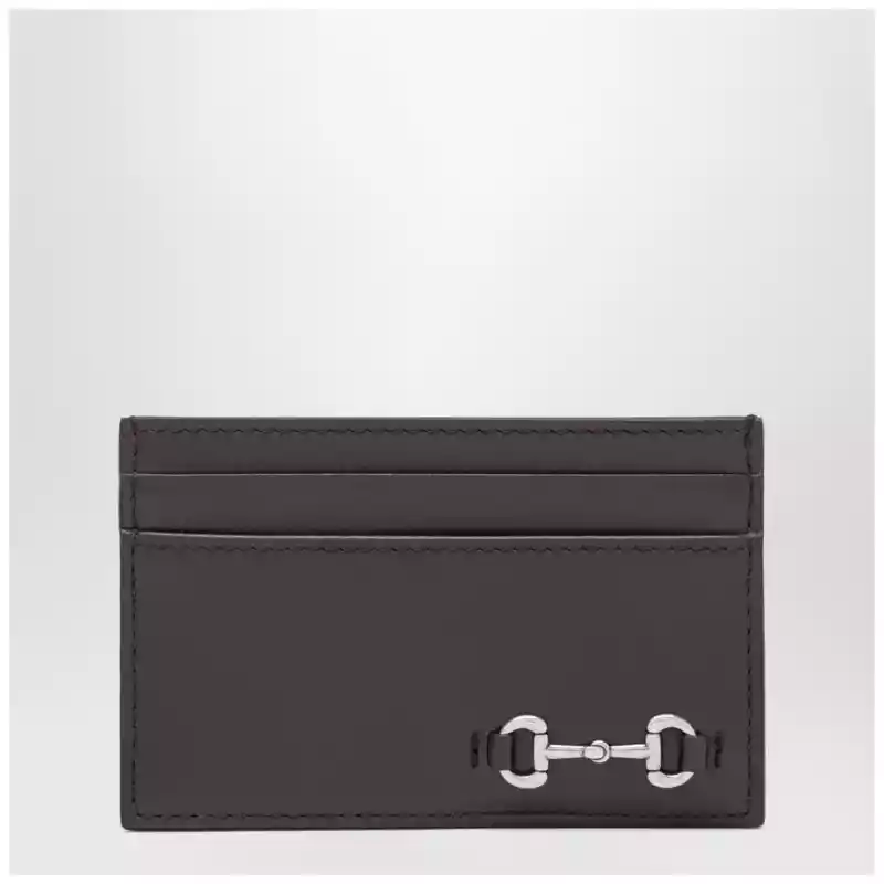 GUCCI Cocoa cardholder with Horsebit
