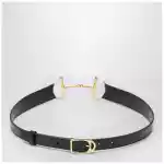 GUCCI Black belt with oversized Horsebit buckle