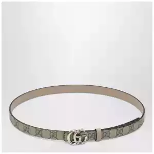 GUCCI Thin reversible GG Marmont belt in beige/GG Supreme