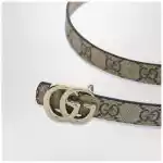 GUCCI Thin reversible GG Marmont belt in beige/GG Supreme