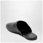 GUCCI Black leather mules with Horsebit