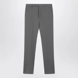 GUCCI Grey wool satin trousers