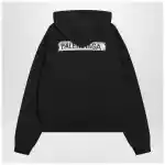 Balenciaga Black washed Masking Tape oversize hoodie