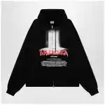 Balenciaga Oversized zip hoodie in black cotton