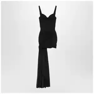 Balenciaga Black draped mini dress in jersey