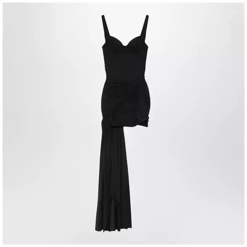 Balenciaga Black draped mini dress in jersey