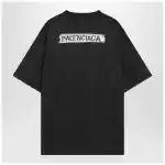 Balenciaga Black washed Masking Tape T-shirt with medium fit
