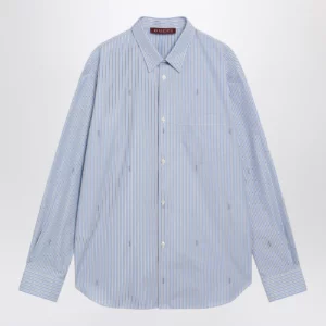 GUCCI Light blue striped cotton poplin shirt