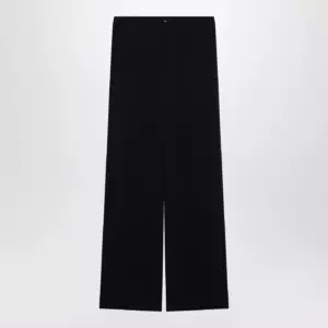 GUCCI Blue jacquard silk-blend trousers