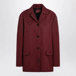 GUCCI Rosso Ancora GG-fabric jacket with crystals