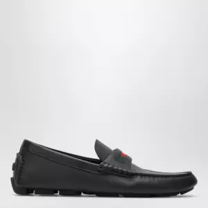 GUCCI Men's driver loafer in black leather with Web
