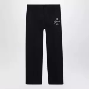 GUCCI Blue cotton trousers with logo print