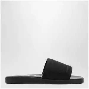 GUCCI Black jacquard fabric slides