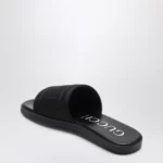 GUCCI Black jacquard fabric slides