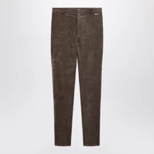 GUCCI Brown stretch velvet leggings