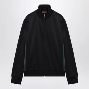 GUCCI Dark blue technical jersey sweatshirt