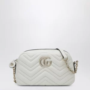 GUCCI GG Marmont small white camera bag