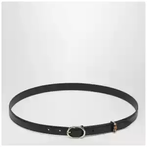 GUCCI Thin black belt with oval buckle