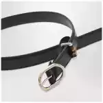 GUCCI Thin black belt with oval buckle