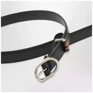 GUCCI Thin black belt with oval buckle