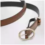 GUCCI Thin brown belt with oval buckle