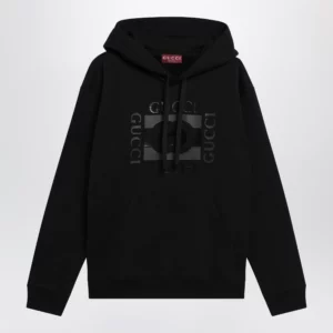 GUCCI White cotton sweatshirt with logo print