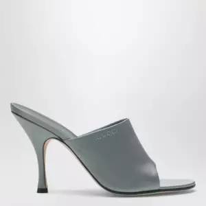 GUCCI Ocean green satin slider sandal
