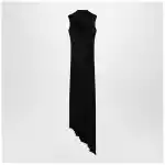 Balenciaga Black draped midi dress