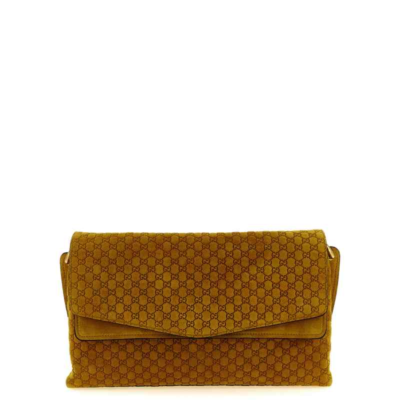 Gucci Gg Medium Suede Shoulder Bag