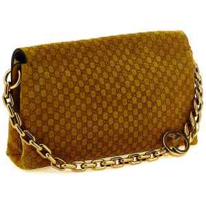 Gucci Gg Medium Suede Shoulder Bag