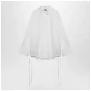 Balenciaga White cotton shirt with lace-up details