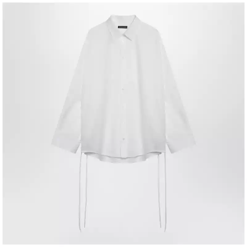 Balenciaga White cotton shirt with lace-up details