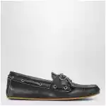 GUCCI Black boat shoes with washed effect