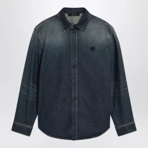 GUCCI Blue denim shirt with washed effect