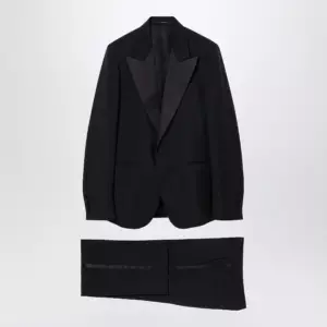 GUCCI Black suit in fine mohair wool fabric