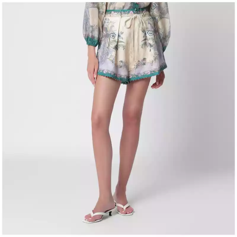 8632ASS262LI_T_ZIMM-CS.a ZIMMERMANN Cream linen Indra shorts