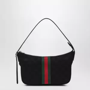 GUCCI Small black Lunetta GG fabric bag