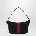 GUCCI Small black Lunetta GG fabric bag