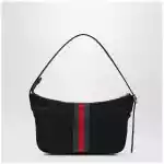 GUCCI Small black Lunetta GG fabric bag