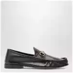 GUCCI Lugano horsebit leather loafer in cocoa