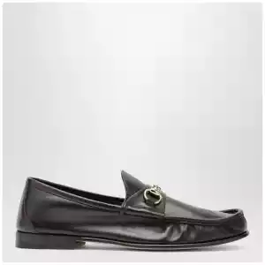 GUCCI Lugano horsebit leather loafer in cocoa
