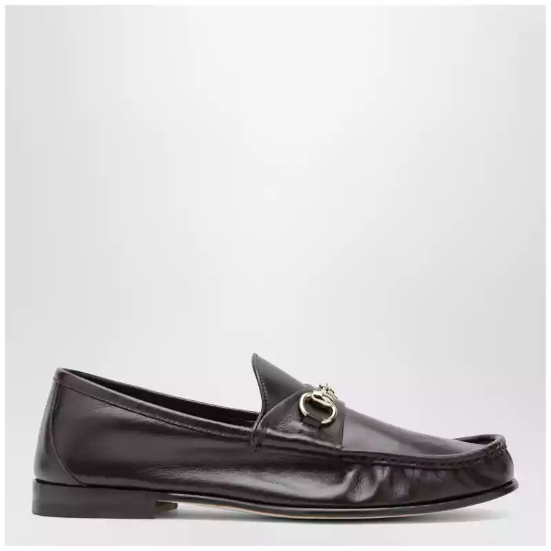 GUCCI Lugano horsebit leather loafer in cocoa