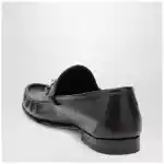 GUCCI Lugano horsebit leather loafer in cocoa